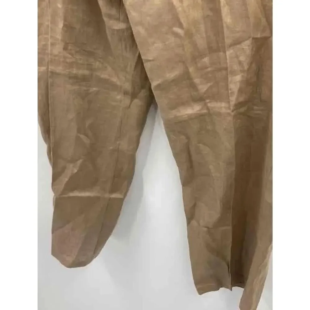 NWT Tasso Elba Island Mens Brown Linen Blend Flat Front Chino Pants 44B 46x30